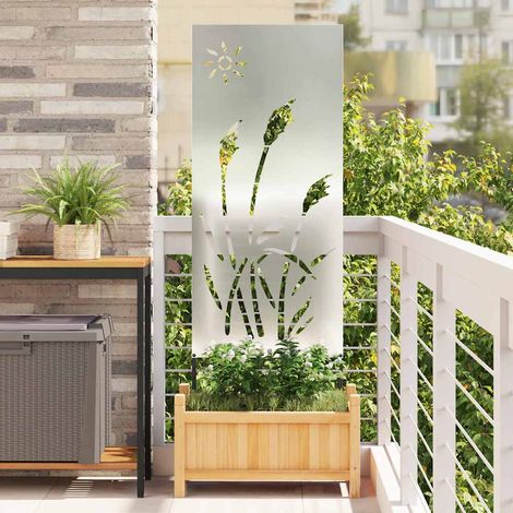 Écran de confidentialité de jardin Fretwork Argent 50 x 140 cm vidaXL