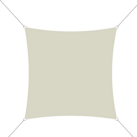 Vela Ombreggiante Quadrata Parasole Tenda Da Sole 180 gr/m² Traspirante Anti UV Impermeabile Resistente Esterno Giardino Piscina Terrazzo Funi Ancoraggio Occhielli In Acciaio (3.6 x 3.6 m, Bianco) - M (1/5)