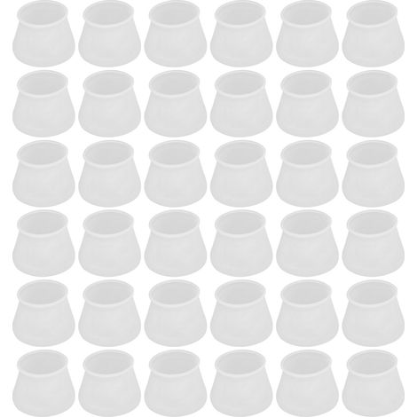 Protecteur De Pied De Chaise En Silicone - Pour Sol Dur - Compatible Avec Pieds Ronds Et Carrés Jusqu'à 4 Cm - Lot De 36 Pièces (1/5)