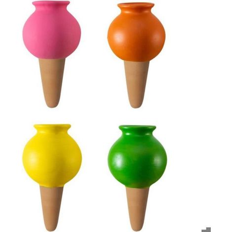 Pointe Auto-Arrosante - Terre Cuite - 430 ml - Pour Plantes En Pot Intérieur - Lot De 4 (1/5)