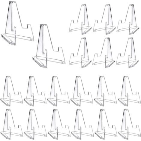 26 Pièces Chevalet Acrylique Stand, Présentoir Acrylique Transparent pour Cartes, Médailles, Images, 565435mm (1/5)