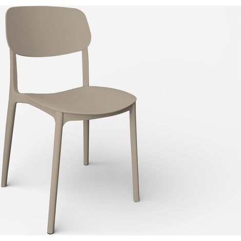 Set 30 sedie moderne in polipropilene eventi living e giardino Rivena - Tortora