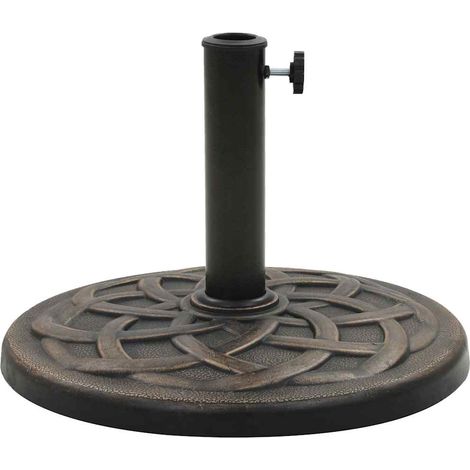 vidaXL Base de sombrilla redonda de poliresina bronce 19 kg (1/2)