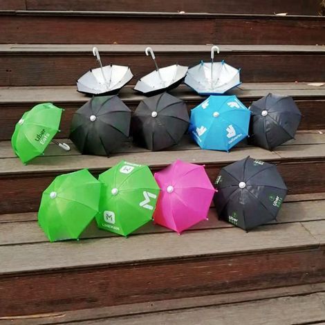 Bedruckter Regenschirm für Motorradfahrer, kleine Lieferanten, Mini-Sonnenschutz für Mobiltelefone (1/5)