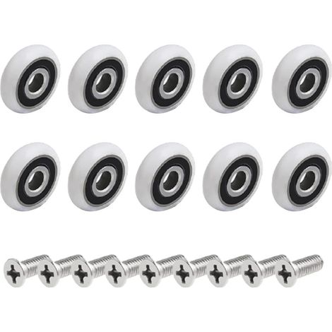 Confezione da 10 rulli di ricambio per porta doccia (19 mm)