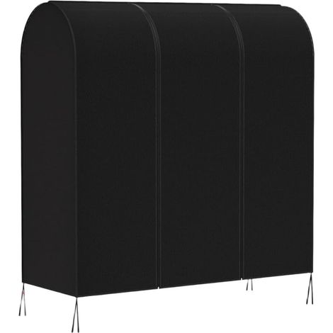 Housse pour portant à vêtements en tissu Oxford 210D anti-poussière imperméable et respirant avec fermeture éclair pour penderie - Noir - 127 x 50 x 152 cm (1/5)