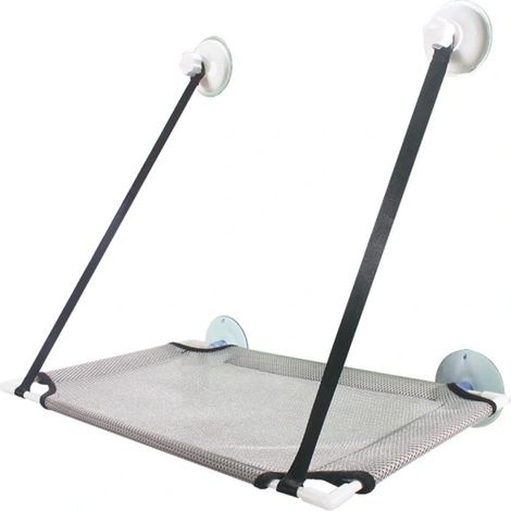 Lit suspendu, siège de fenêtre, chaise, cadre de fenêtre pour chat, couche simple grise (1/4)