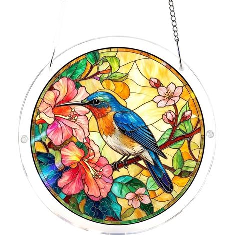 Ornement de fenêtre rond translucide attrape-soleil en acrylique (Style O)