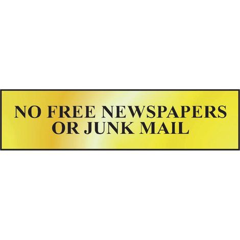 Scan No Free Newspapers Or Junk Mail Sign - 200 x 50mm (1/3)