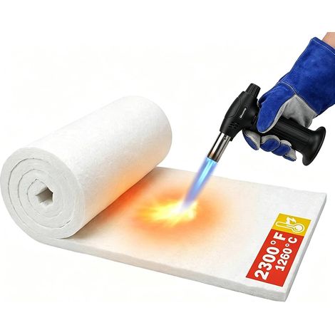 Couverture isolante en fibre de céramique ignifuge jusqu'à 1500 °C, 61 x 40 (1/5)
