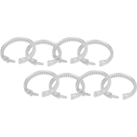 24 anneaux de rideau ABS transparents en forme de O pour rideau de douche et tringle de salle de bain (1/5)