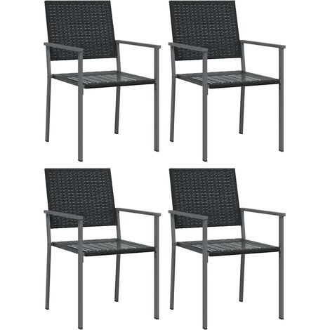 Maison Exclusive - Sillas de jardín 4 uds ratán sintético negro 5 (1/5)