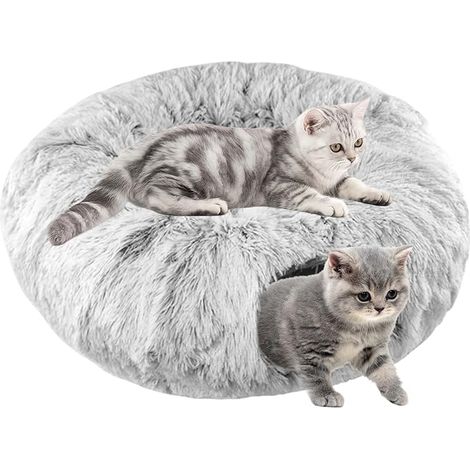 Cat Tunnel Cat Toy Indoor Cat Toy with Plush Bed, Round Cat Tunnel with Hanging Ball and Peephole for Rabbit Ferret - Grey, 85 x 26 cm (1/5)