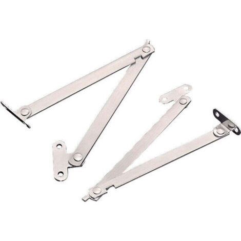 FENOPLASTICACharnière Meuble 4 pcs Charniere Ascenseur en metal Support Charniere Meuble Réglable Charniè Pliante Argent pour Porte Placard Fênetre (1/4)