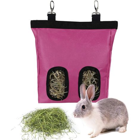 1 Sac Distributeur de Foin, Tissu Oxford 600D, 2 Fenêtres, , pour Lapin Cochon d'Inde Hamster (1/5)