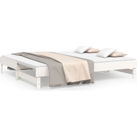 Maison Exclusive - Tagesbett Ausziehbar Weiß 2x(100x200) cm Massi