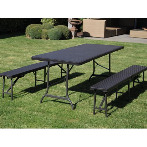Picknicktisch-SET klappbar stabil aus Kunststoff für 8 Personen (1/5)