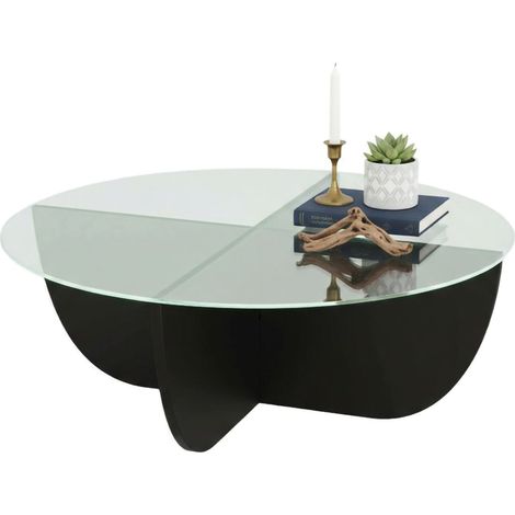 Dmora - Wohnzimmertisch Dpere, Niedriger Wohnzimmertisch, Kaffeeregal, Couchtisch für Sofa, 90x90h30 cm, Schwarz