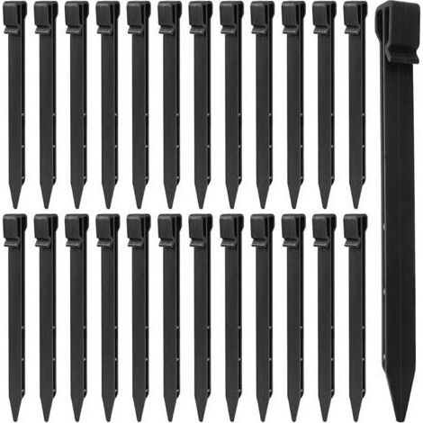Pair Piquets de sol en plastique 25 pièces – 25 cm de hauteur – Résistants à la rouille – Pour ancrage de tentes et bordures de jardin (1/4)