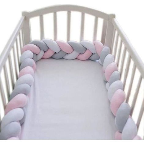 Tour de lit bébé - Doublure tressée en coton PP Protection sécurité enfant - Berceau - 1 5 m assorti couleurs