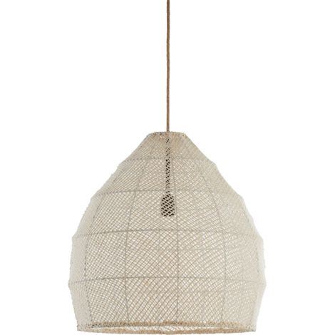 Light & Living - hängeleuchte - Makassar - beige - textil - E27 -