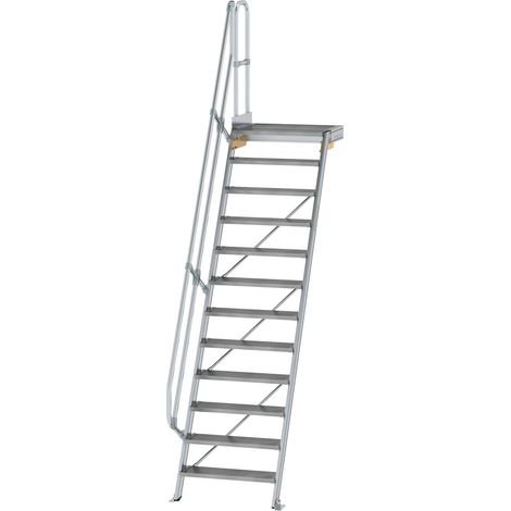 MUNK Treppe mit Plattform 60° inkl. einen Handlauf, 800mm Stufenbreite, 12 Stufen
