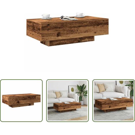 Bois d'ingénierie - Table basse vieux bois 100x49,5x31 cm bois d'ingénierie (1/5)