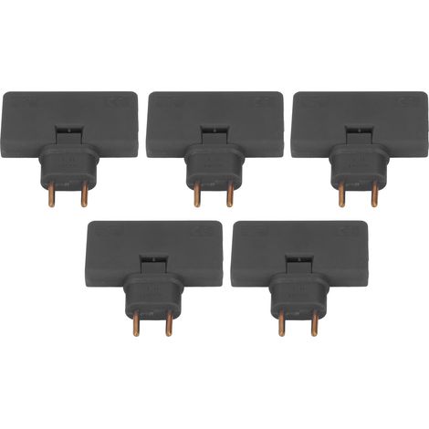 Adaptateur Prise EU 1 vers 3 Noir 180° Sans Fil 5 Pièces Multiprise Secteur 110-250V (1/5)