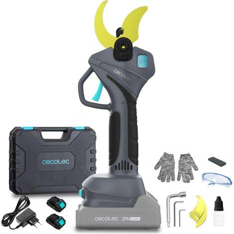 Sécateur Électrique TitanCut 5000. 2 batteries 21V, moteur sans balais, branches jusqu’à 50 mm, lames avec revêtement en titane, contrôle digital, inclut mallette et accessoires (1/5)