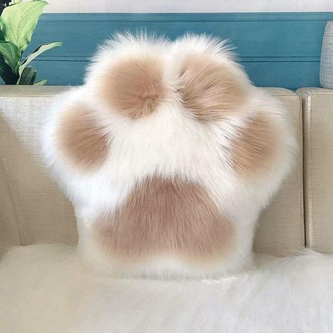 Coussin en forme de patte de chat ou de panda, idéal pour décorer canapé, voiture ou maison. Peluche douce et moelleuse, parfaite comme cadeau d'anniversaire pour les amis. (1/3)