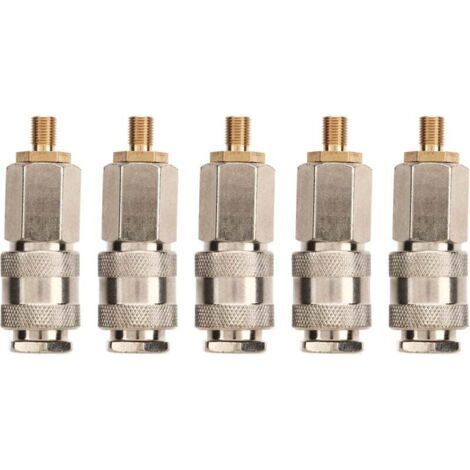 5pcs Adaptateur de Compresseur D'air de Gonfleur de Pneu, Adaptateur de Valve Presta à Schrader 3 en 1 Accessoires de Pompe à Air pour Pompe ou Compresseur D'air.