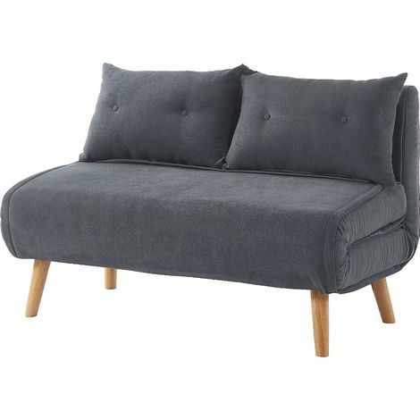 Divano letto 2 posti in Tessuto Grigio - VALERIO (1/5)