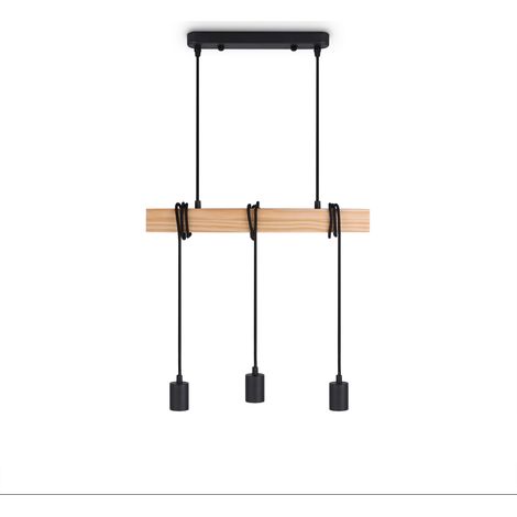 Paco Home Suspension Lampe Suspendue Salon Salle À Manger Cuisine Vintage E27 Noir, Suspension 3xE27 (1/5)