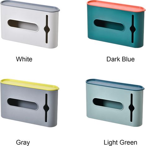 Boîte de rangement de sacs poubelles, distributeur de sacs poubelles, support mural auto-adhésif en plastique, épicerie pour la maison, cuisine, salle de bains (1/5)