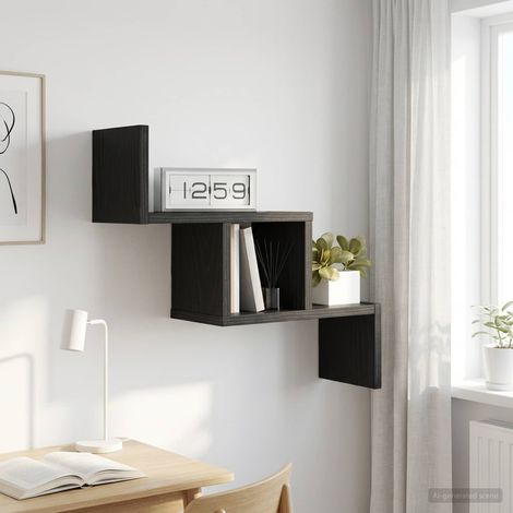 vidaXL Wall Shelf Black Oak 48 x 15 x 42 cm Engineered Wood (1/5)