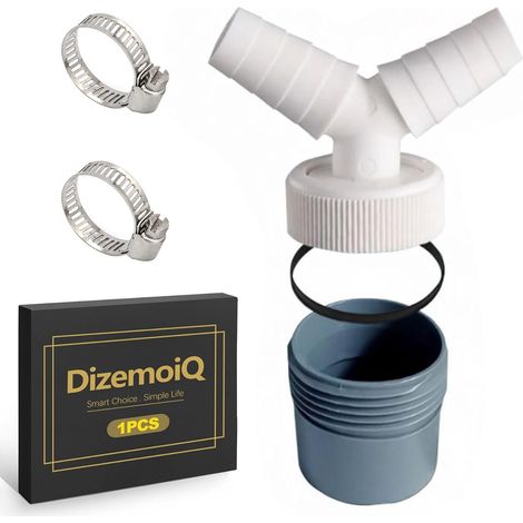 1 adaptateur de vidange universel pour siphon et tuyau de vidange pour machine à laver, lave-vaisselle et sèche-linge (1/5)