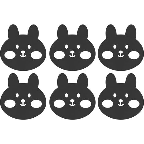 6 pièces Ensemble de sous-Verres pour Boissons Table Basse Plat Bol Tapis en métal Plaque de Cuisine isolée Anti-brûlure (Modèle de Lapin) (1/5)