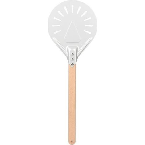 8-inch Pizza Spatula - Wooden Handle - Aluminum Alloy - Wear-Resistant (1/4)