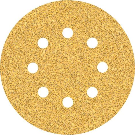 Bosch – Disque abrasif de ponceuse 125mm grain 40 perforé 8 trous – Lot de 5 pièces – Pour bois dur et peinture – 2608900803 (1/4)