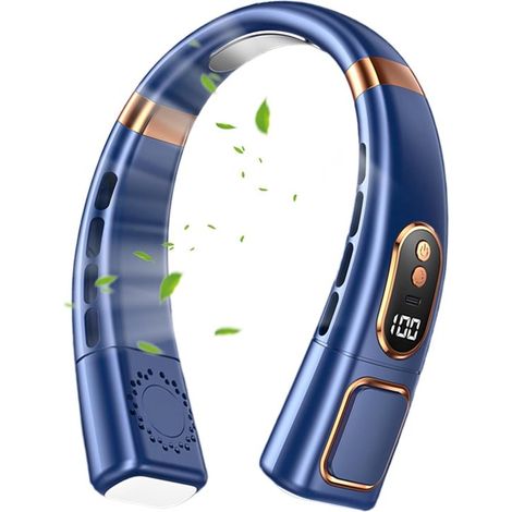 Ventilatore da collo portatile ricaricabile，Dispositivo di ventilazione ricaricabile tramite USB，Ventilatore portatile a 5 velocità per spiaggia (1/5)