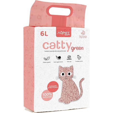 Litière CattyGreen Sable pour Chats au soja Naturel d'origine végétale Parfum à la pêche (1/5)