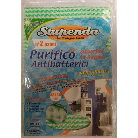 BRIANTINA - STUPENDA - 2 PANNI ANTIBATTERICI PURIFICO PER LA PULIZIA DEL BAGNO 