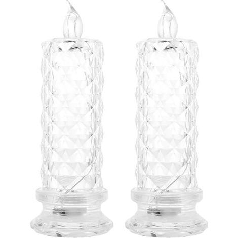Lot De 2 Bougies Romantiques À LED Électriques sans Flamme Décoratives pour Anniversaire Et Mariage (1/5)