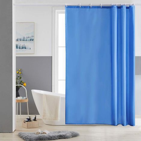 Duschvorhang Textil 150x180 cm Blau, Wasserabweisend, Schimmelresistent, Waschbar (1/5)