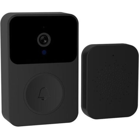 Sonnette vidéo sans fil - Interphone vidéo sans fil - Étanche pour l'extérieur - Batterie haute capacité Wi-Fi 2,4 GHz (Noir) (1/5)