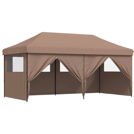Party Tent Folding Brown 292 x 580 x 315 cm Oxford Fabric vidaXL
