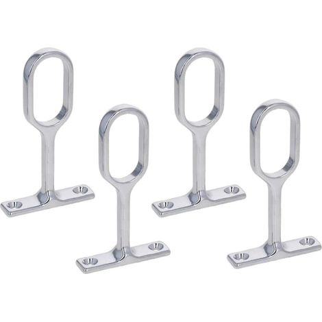 Kit barre penderie ovale métal, 4 supports centraux rail tringle armoire cintres (1/5)