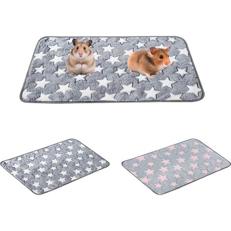 2 Washable Reusable Guinea Pig Cage Mats Absorbent Guinea Pig Pee Mats Liners for Small Animals, Rabbits and Hamsters (Stars, 60 x 40 cm) (1/5)