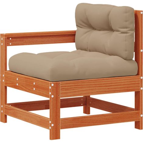 Garden Corner Sofa Solid Pine Wood Wax Brown vidaXL