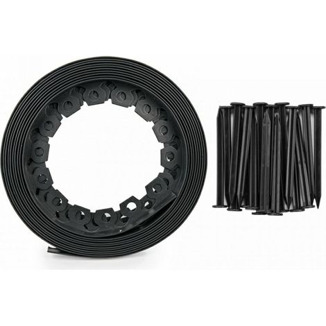 Set mit 40 mm breiten Rasenkantenleisten, schwarz (1/4)